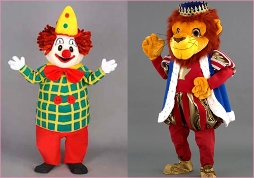 Mascottes Lion et clown