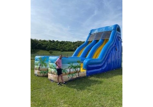 JOYIN Toboggan Aquatique 32,5 Pieds Avec 2 Planches Gonflables - Glissade Arrosée Extérieure Pour Enfants Et Adultes